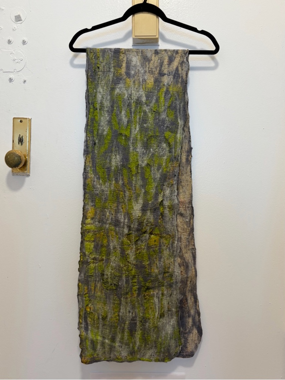 New handmade scarf wool/silk Green